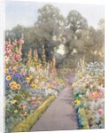 Garden Path with Hollyhocks and Poppies by Blanche Baker