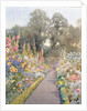 Garden Path with Hollyhocks and Poppies by Blanche Baker