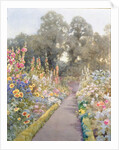 Garden Path with Hollyhocks and Poppies by Blanche Baker