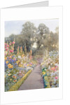 Garden Path with Hollyhocks and Poppies by Blanche Baker