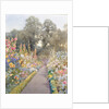 Garden Path with Hollyhocks and Poppies by Blanche Baker