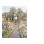 Garden Path with Hollyhocks and Poppies by Blanche Baker