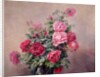 A Bowl of Red and Pink Roses by French School