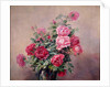 A Bowl of Red and Pink Roses by French School