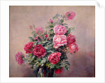A Bowl of Red and Pink Roses by French School