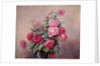A Bowl of Red and Pink Roses by French School
