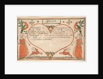 Birth and Baptismal Certificate for Johannes Kemp by Springing Deer Artist