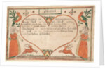 Birth and Baptismal Certificate for Johannes Kemp by Springing Deer Artist