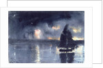 Sailboat and Fourth of July Fireworks, 1880 by Winslow Homer