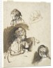 Three Studies of a Child and One of an Old Woman by Rembrandt Harmensz. van Rijn