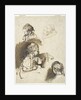 Three Studies of a Child and One of an Old Woman by Rembrandt Harmensz. van Rijn