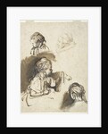 Three Studies of a Child and One of an Old Woman by Rembrandt Harmensz. van Rijn
