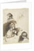 Three Studies of a Child and One of an Old Woman by Rembrandt Harmensz. van Rijn