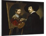 Self portrait with easel by Nicolas Regnier