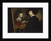 Self portrait with easel by Nicolas Regnier