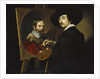 Self portrait with easel by Nicolas Regnier