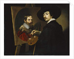 Self portrait with easel by Nicolas Regnier