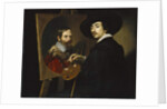 Self portrait with easel by Nicolas Regnier