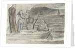 Dante and Virgil in the Skiff of Phlegyas are hailed by Filippo Argenti by William Blake