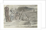Dante and Virgil in the Skiff of Phlegyas are hailed by Filippo Argenti by William Blake