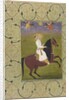 Equestrian portrait of Shahjahan, detached album folio, 1750-1770 by School Mughal