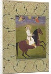 Equestrian portrait of Shahjahan, detached album folio, 1750-1770 by School Mughal