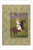 Equestrian portrait of Shahjahan, detached album folio, 1750-1770 by School Mughal