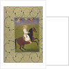 Equestrian portrait of Shahjahan, detached album folio, 1750-1770 by School Mughal
