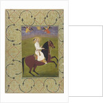 Equestrian portrait of Shahjahan, detached album folio, 1750-1770 by School Mughal
