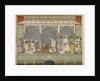 A reading of the Qur'an at court, Album folio with painting, mid-18th century by Indian School