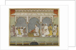 A reading of the Qur'an at court, Album folio with painting, mid-18th century by Indian School