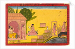 Lakshmana at the hermitage, folio from a Ramayana, c.1690-1710 by Central Indian School