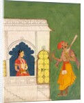 A woman gazing at a warrior, c.1680 by Indian School