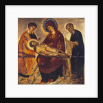The Virgin with the Dead Christ and Saints John the Evangelist and Joseph of Arimathea, late 15th century by School Cretan