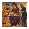 The Virgin with the Dead Christ and Saints John the Evangelist and Joseph of Arimathea, late 15th century by School Cretan