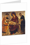 The Virgin with the Dead Christ and Saints John the Evangelist and Joseph of Arimathea, late 15th century by School Cretan