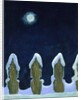 Moonlit Snowy Fence, 1970s by George Adamson