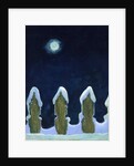 Moonlit Snowy Fence, 1970s by George Adamson