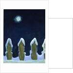 Moonlit Snowy Fence, 1970s by George Adamson
