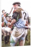 Rugby Match: Harlequins v Northampton, Brian Moore at the Line Out, 1992 by Gareth Lloyd Ball