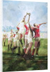 Rugby Match: Llanelli v Swansea, Line Out, 1992 by Gareth Lloyd Ball