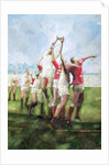 Rugby Match: Llanelli v Swansea, Line Out, 1992 by Gareth Lloyd Ball