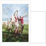 Rugby Match: Llanelli v Swansea, Line Out, 1992 by Gareth Lloyd Ball