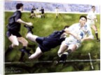 Rugby Match: England v New Zealand in the World Cup, 1991, Rory Underwood being tackled by Gareth Lloyd Ball