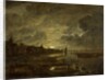 A Village on a River by Moonlight, c.1645-1700 by Aert van der Neer