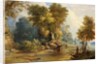 River Scene with Anglers, the Leadon, Gloucestershire, c.1880 by Edward Smith