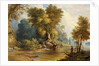 River Scene with Anglers, the Leadon, Gloucestershire, c.1880 by Edward Smith