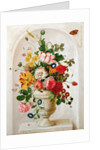 An Urn of Flowers in an Alcove by Jan Frans Josephus Mertens
