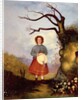 Young Girl in a Landscape with Primroses, c.1850 by English School
