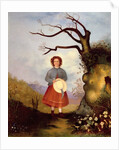 Young Girl in a Landscape with Primroses, c.1850 by English School